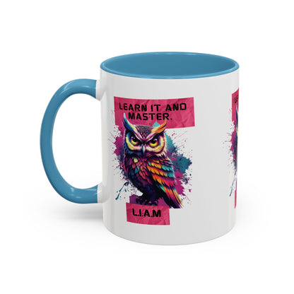 Personalized Initial Owl Accent Coffee Mug