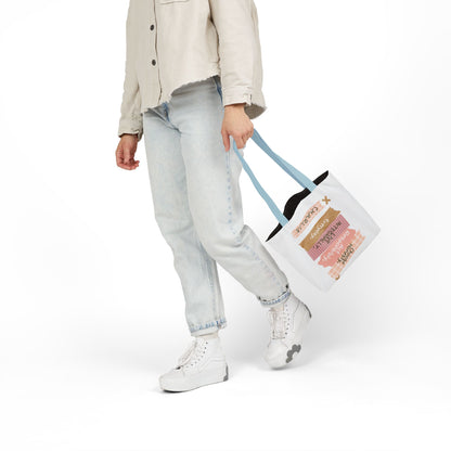 Personalized Initial Quote Note Lines Canvas Tote Custom Name