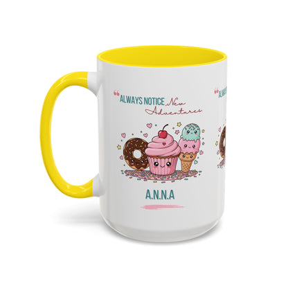 Personalized Initial Sweet Treat Accent Coffee Mug