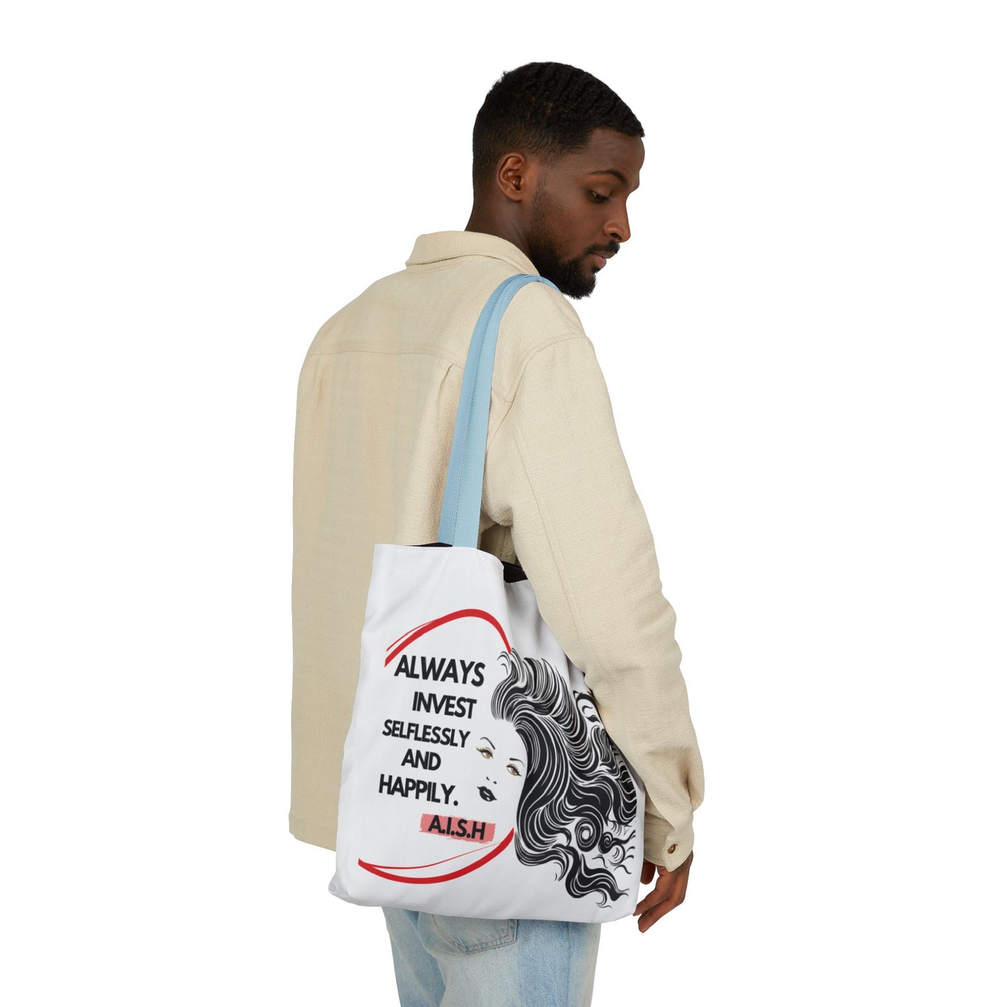 Personalized Initial Quote Inspirational Girl Canvas Tote Custom Name