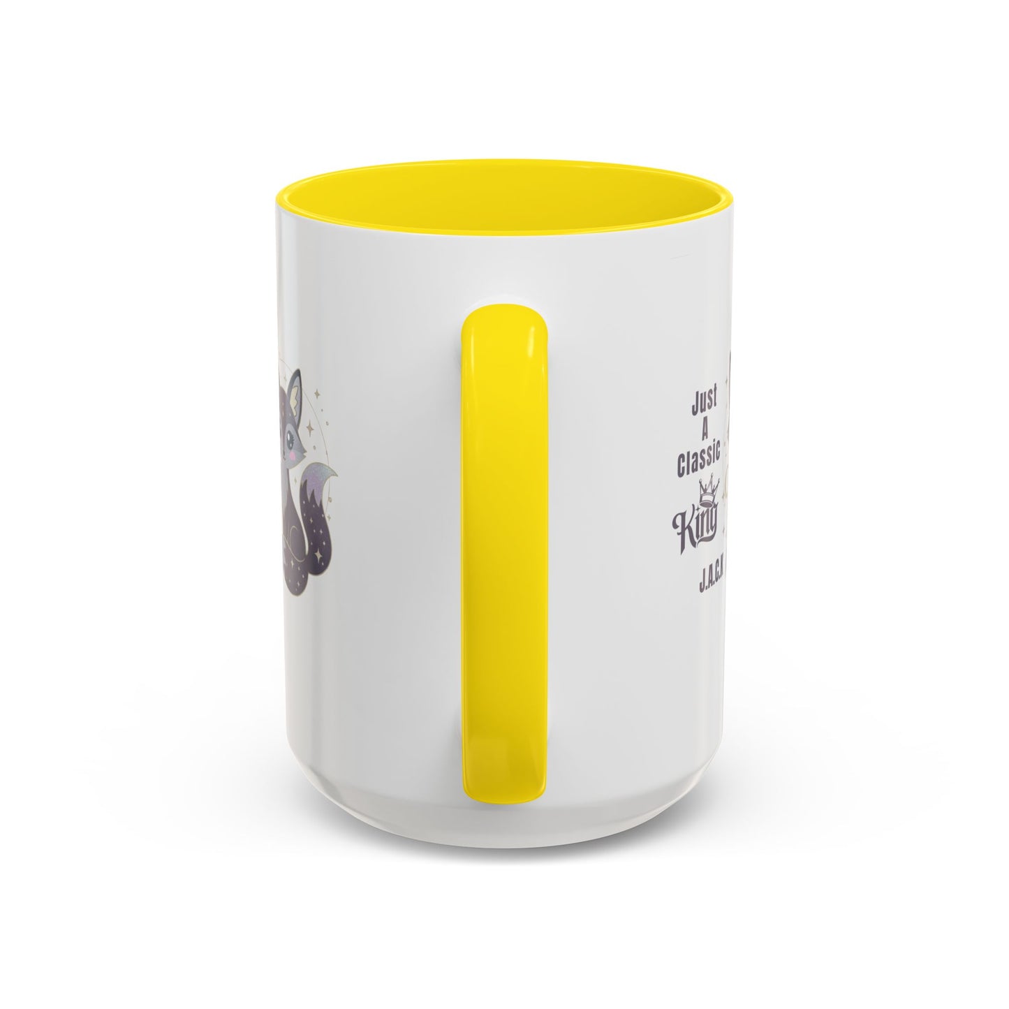 Personalized Initial Fox King Accent Coffee Mug