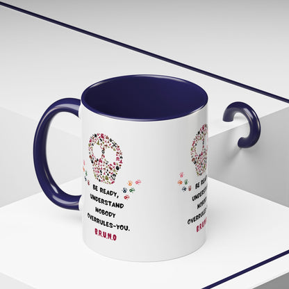 Personalized Initial Floral Skull Accent Coffee Mug