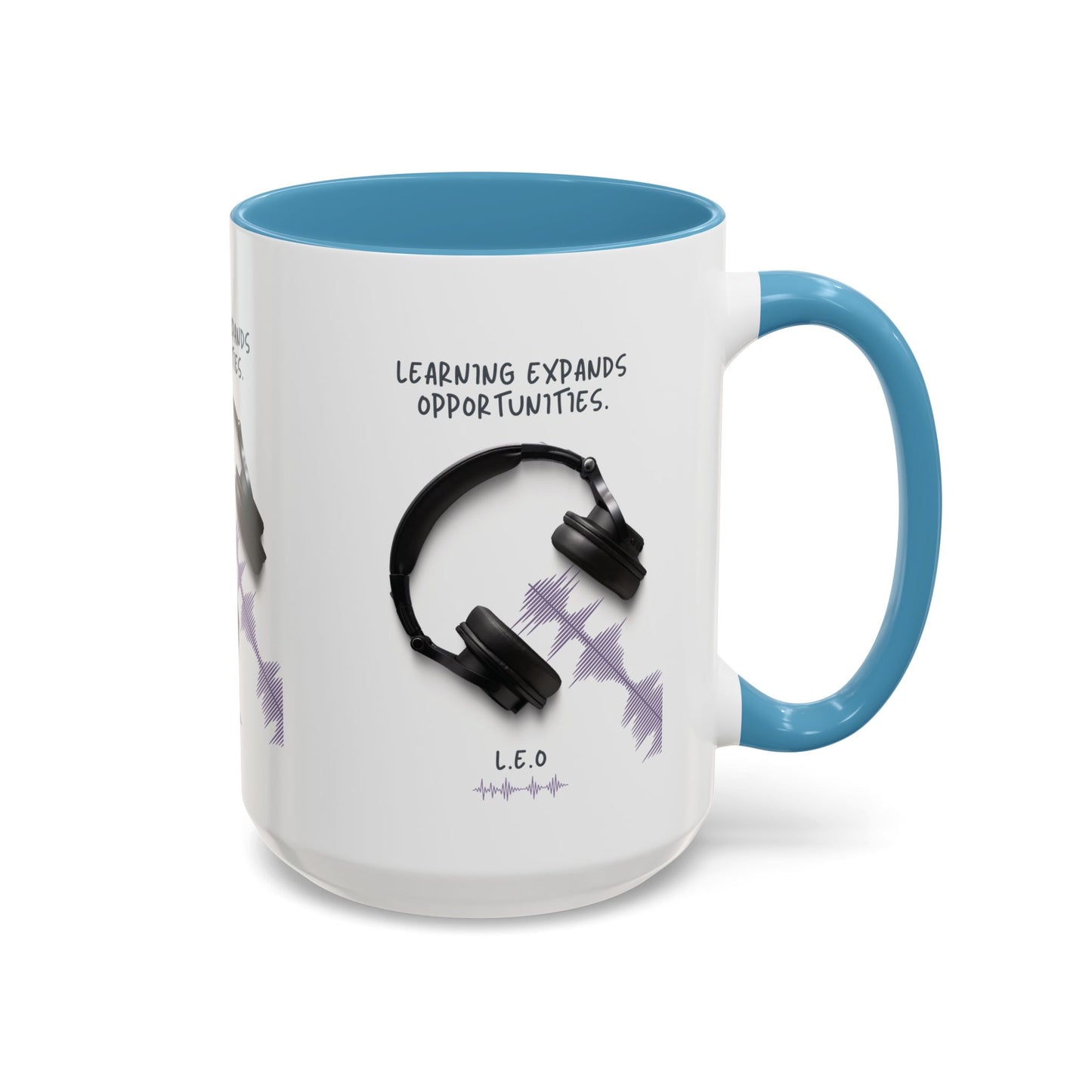 Personalized Initial Headphones Accent Coffee Mug