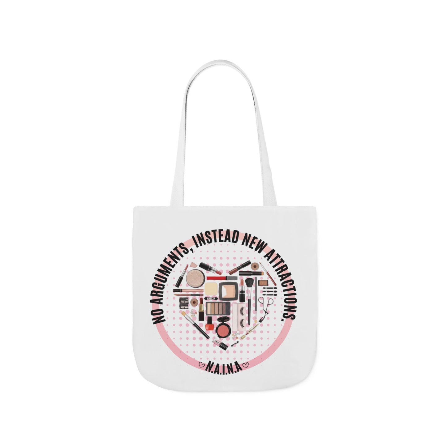 Personalized Initial Quote Cosmetic Heart Canvas Tote Custom Name