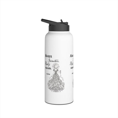 Personalized Initial Quote Girl Light Stainless Steel Water Bottle