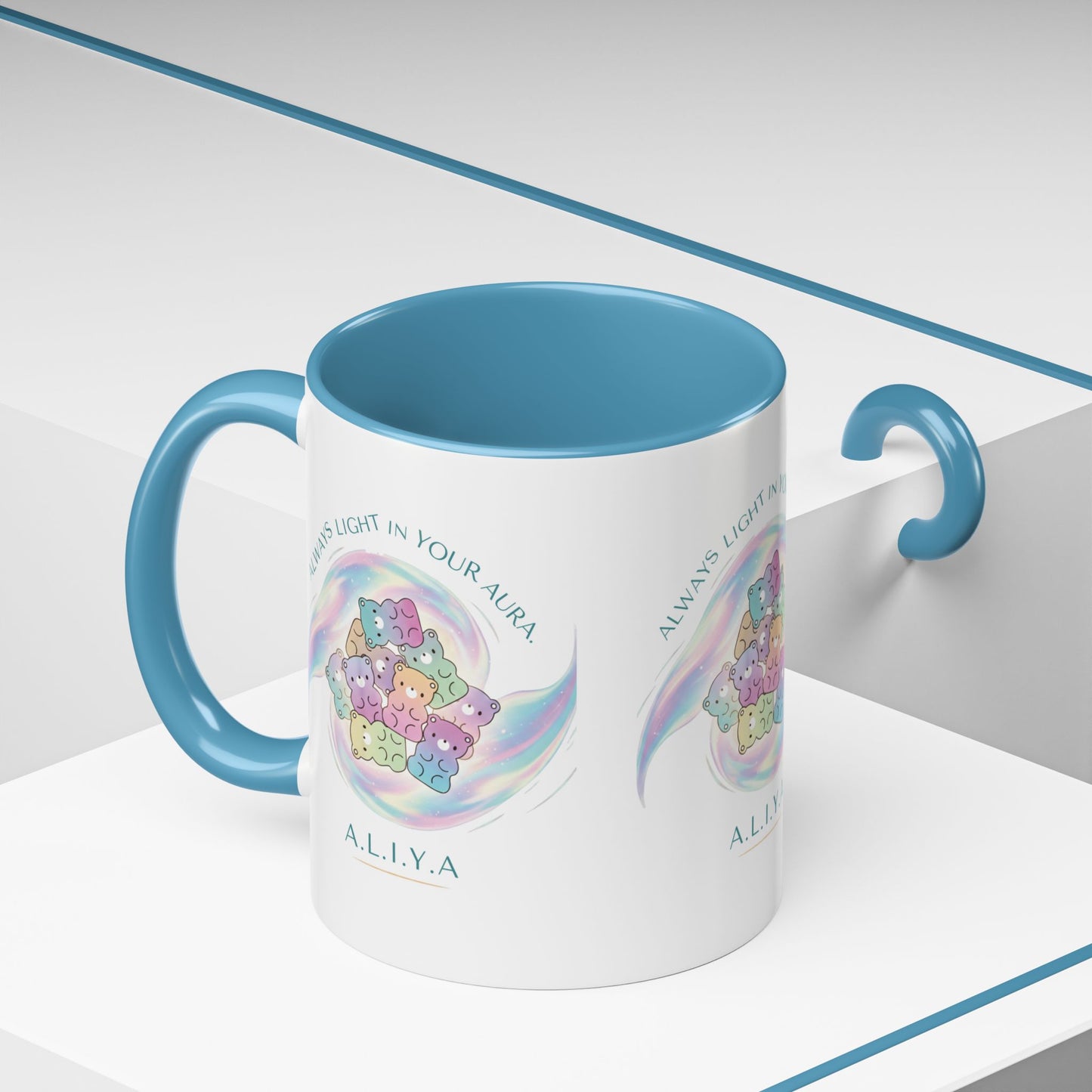 Personalized Initial Cloud Collage Accent Coffee Mug