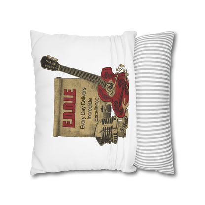 Personalized Initial Quote Guitar — Custom Sayings on Square Poly Canvas Pillowcase