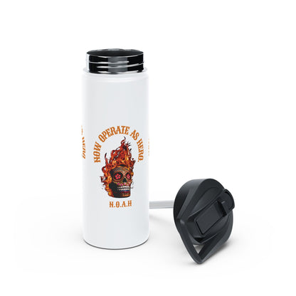 Personalized Initial Quote Fire Skull Stainless Steel Water Bottle