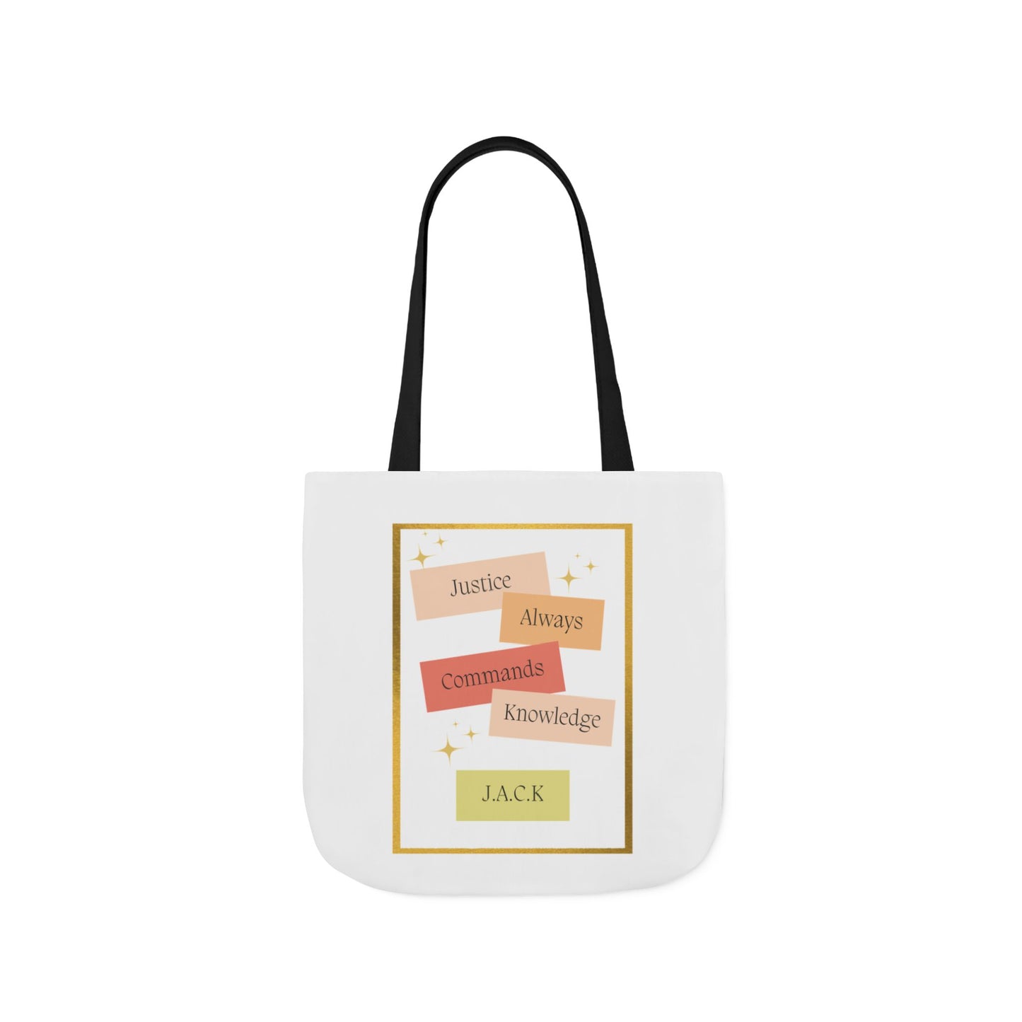 Personalized Initial Quote Inspirational Canvas Tote Custom Name