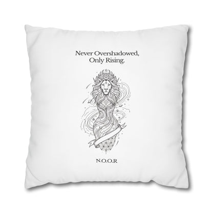 Personalized Initial Quote Girl Lion — Custom Sayings on Square Poly Canvas Pillowcase