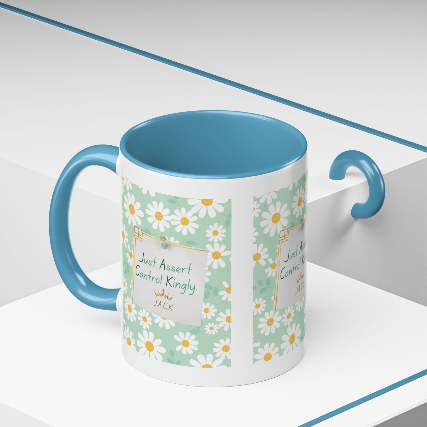 Personalized Floral Message Accent Coffee Mug