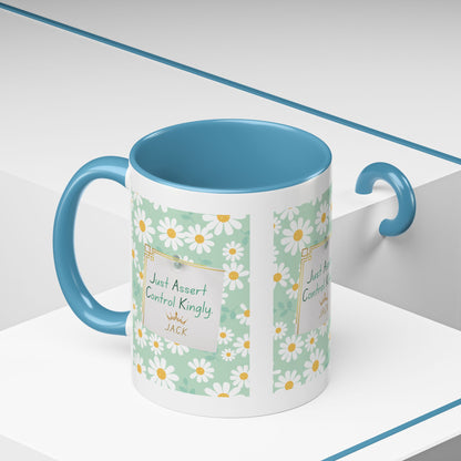 Personalized Floral Message Accent Coffee Mug