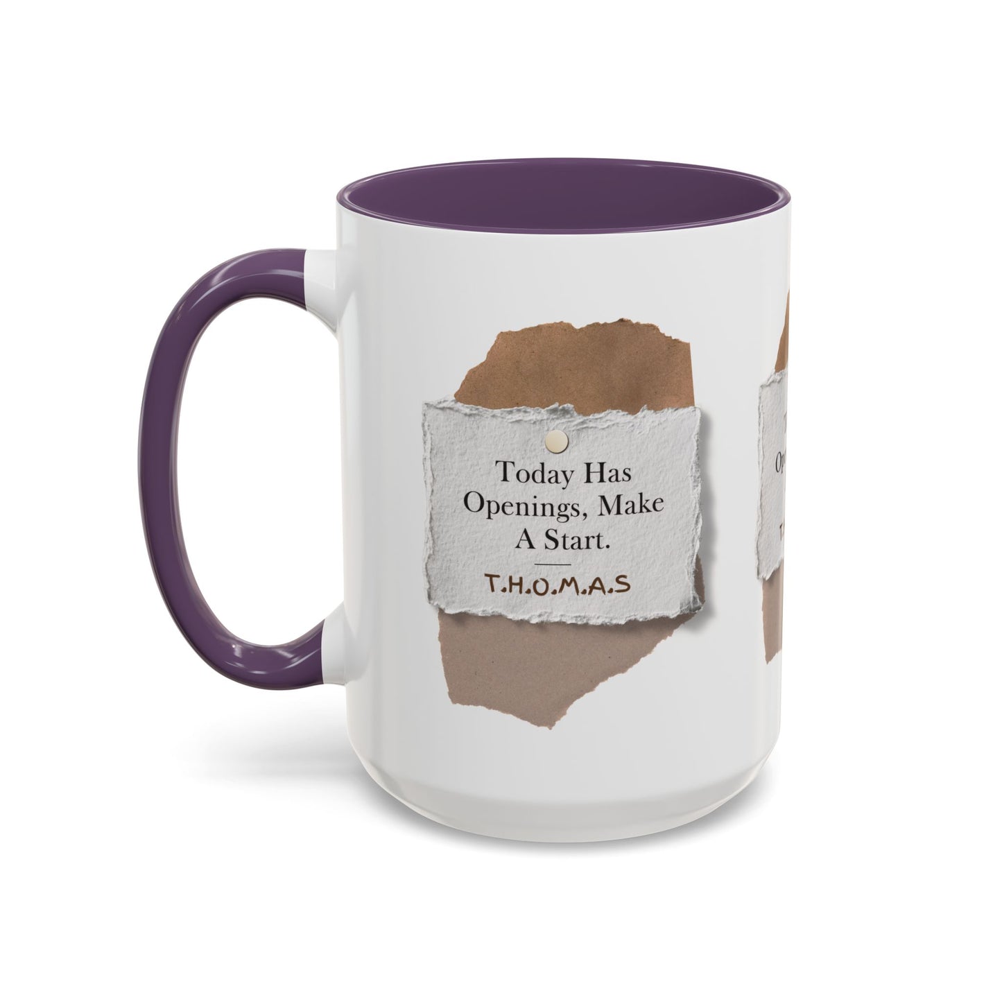 Personalized Torn Paper Note Accent Coffee Mug