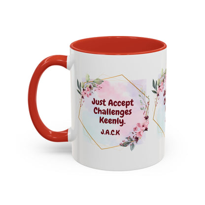 Personalized Floral Frame Accent Coffee Mug