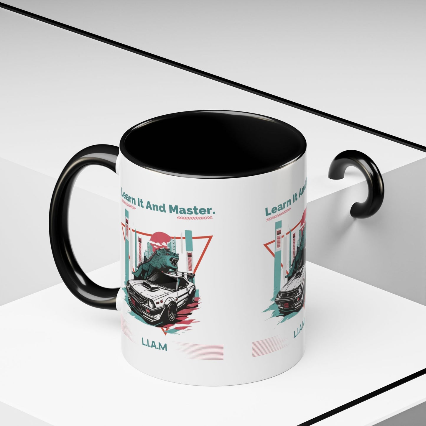 Personalized Retro Racing Accent Coffee Mug