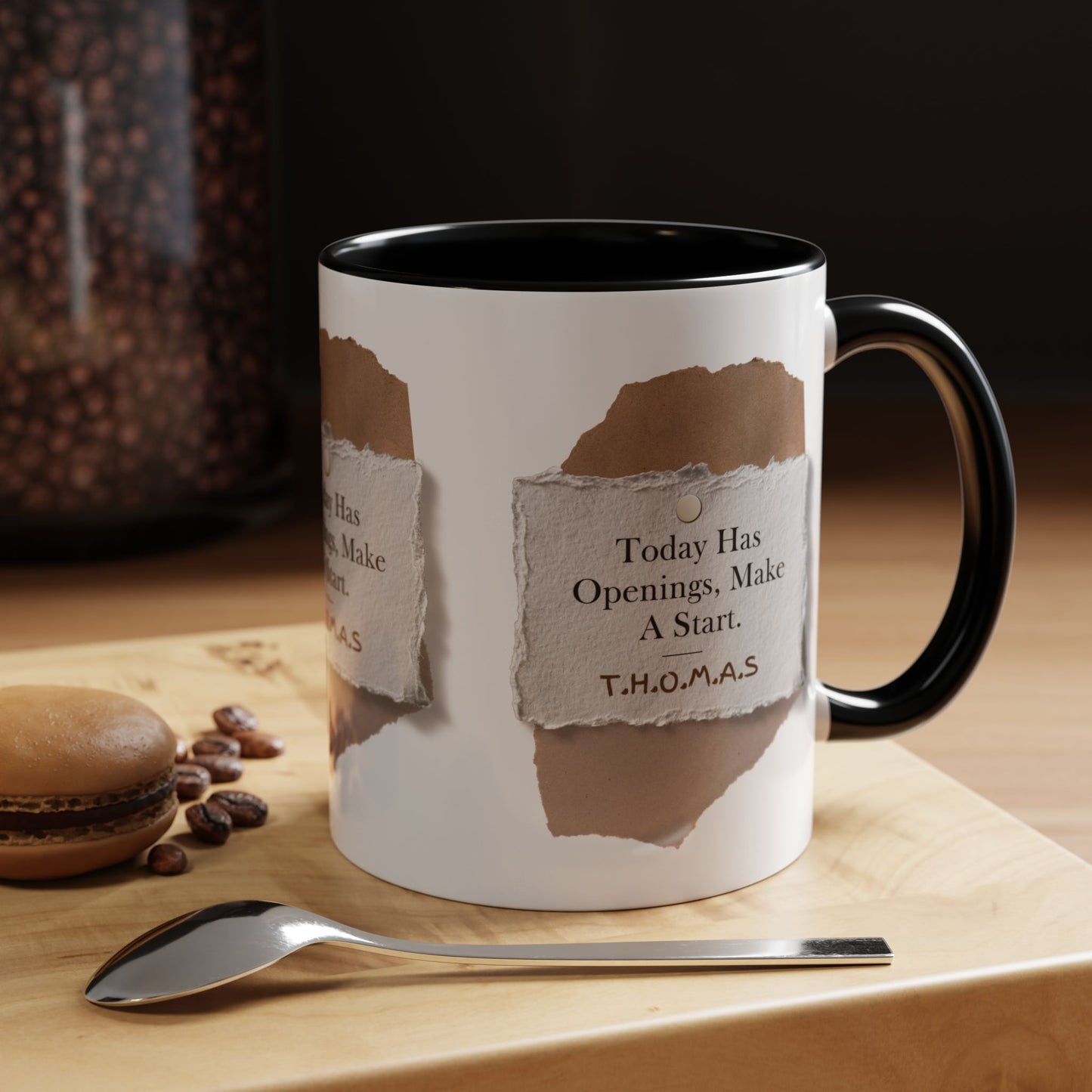 Personalized Torn Paper Note Accent Coffee Mug