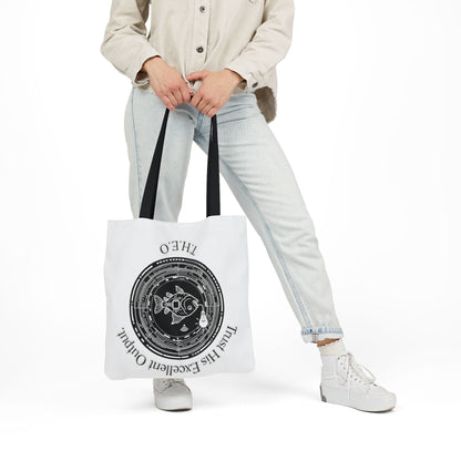 Personalized Initial Quote Circle Fish Canvas Tote Custom Name