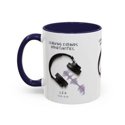 Personalized Initial Headphones Accent Coffee Mug