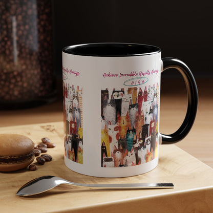 Personalized Initial Cat Collage Accent Coffee Mug