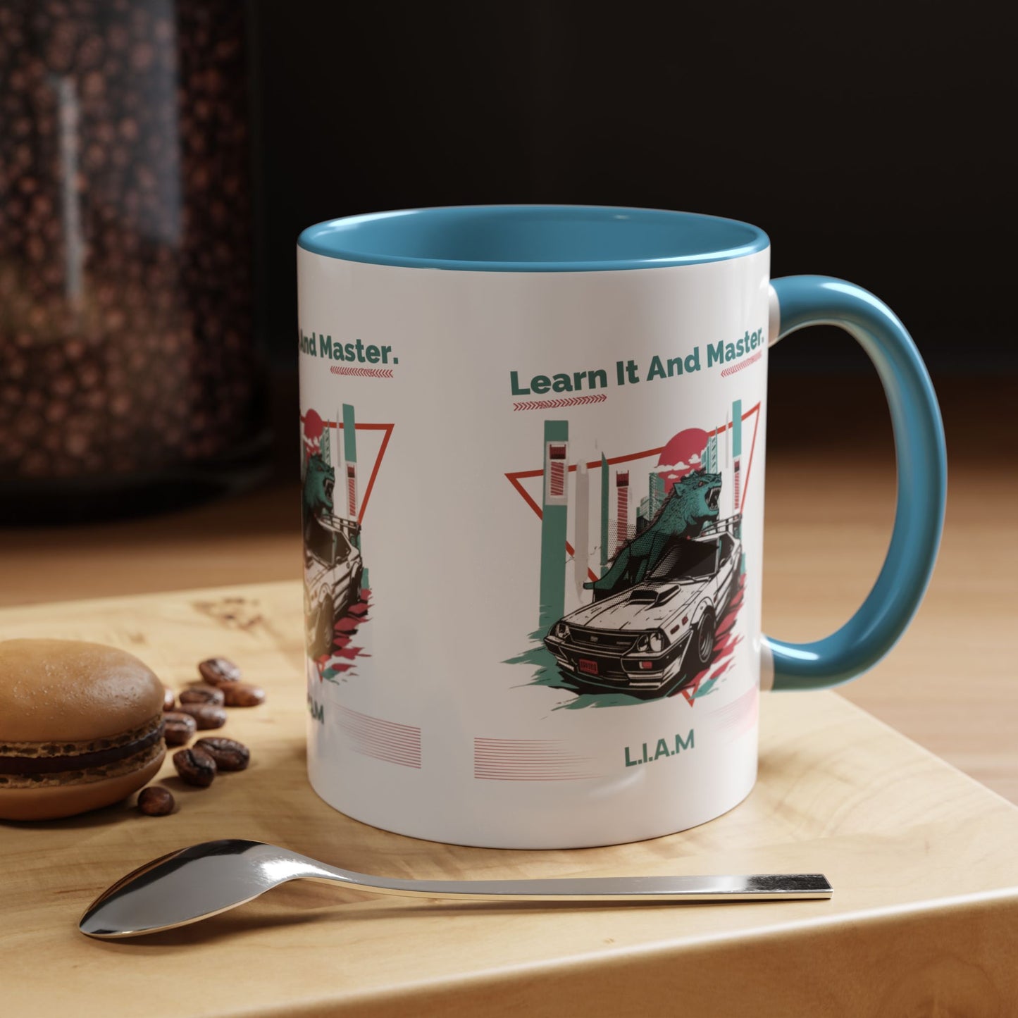 Personalized Retro Racing Accent Coffee Mug
