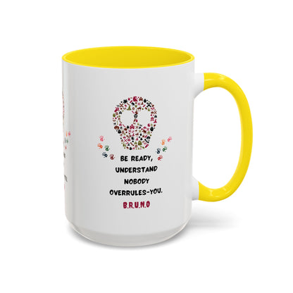 Personalized Initial Floral Skull Accent Coffee Mug