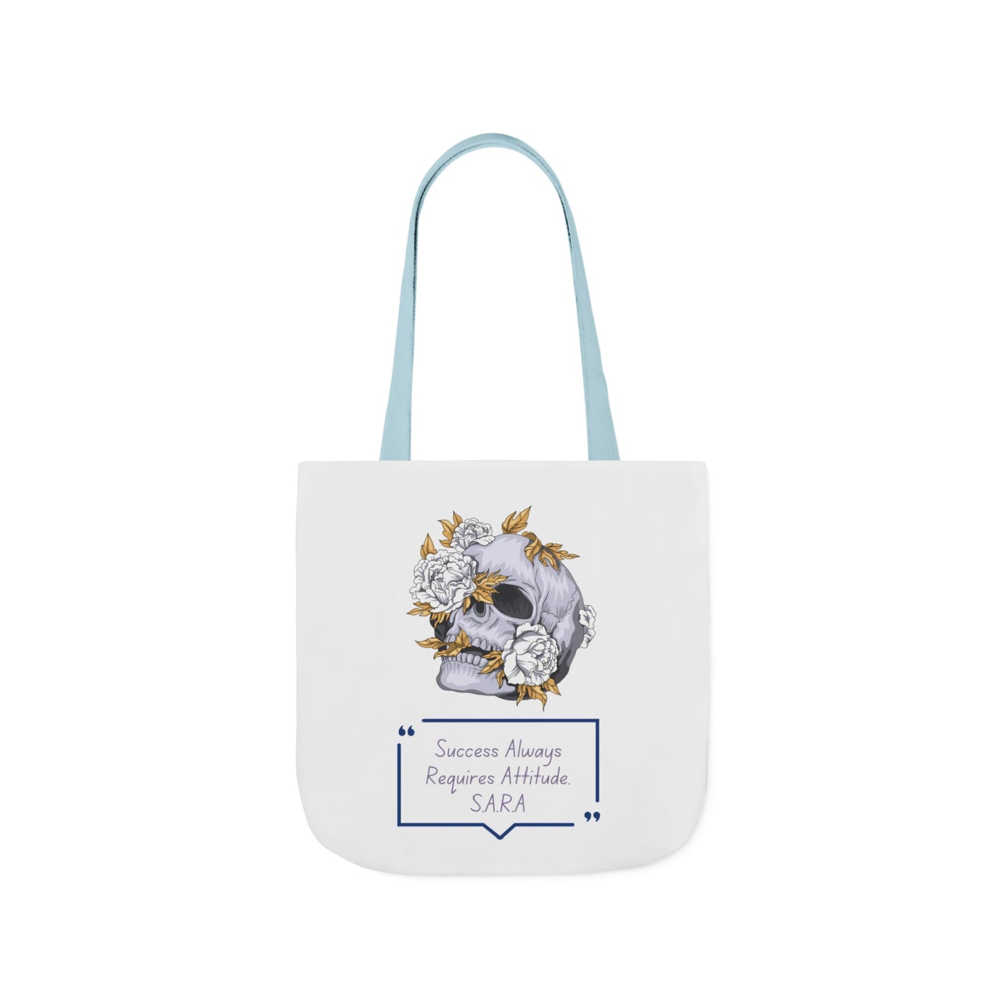 Personalized Initial Quote Floral Skull Canvas Tote Custom Name