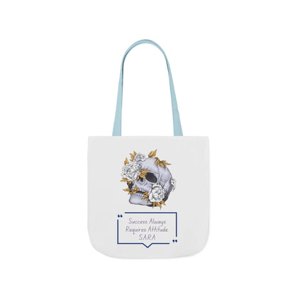 Personalized Initial Quote Floral Skull Canvas Tote Custom Name