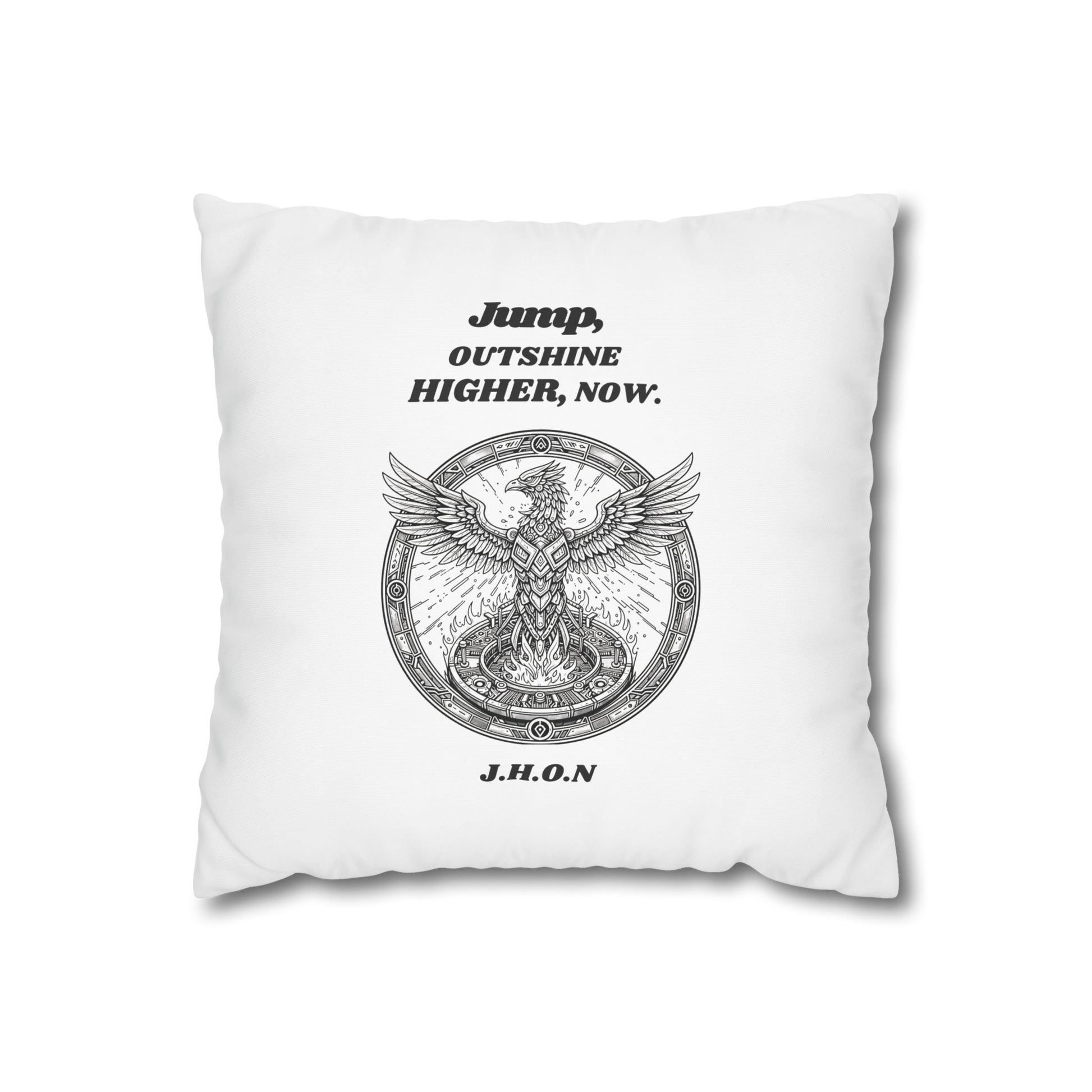 Customized monogrammed pillowcase with personalized quote. High-quality poly canvas square cushion cover, ideal for housewarming, wedding, or anniversary gifts with bespoke text.