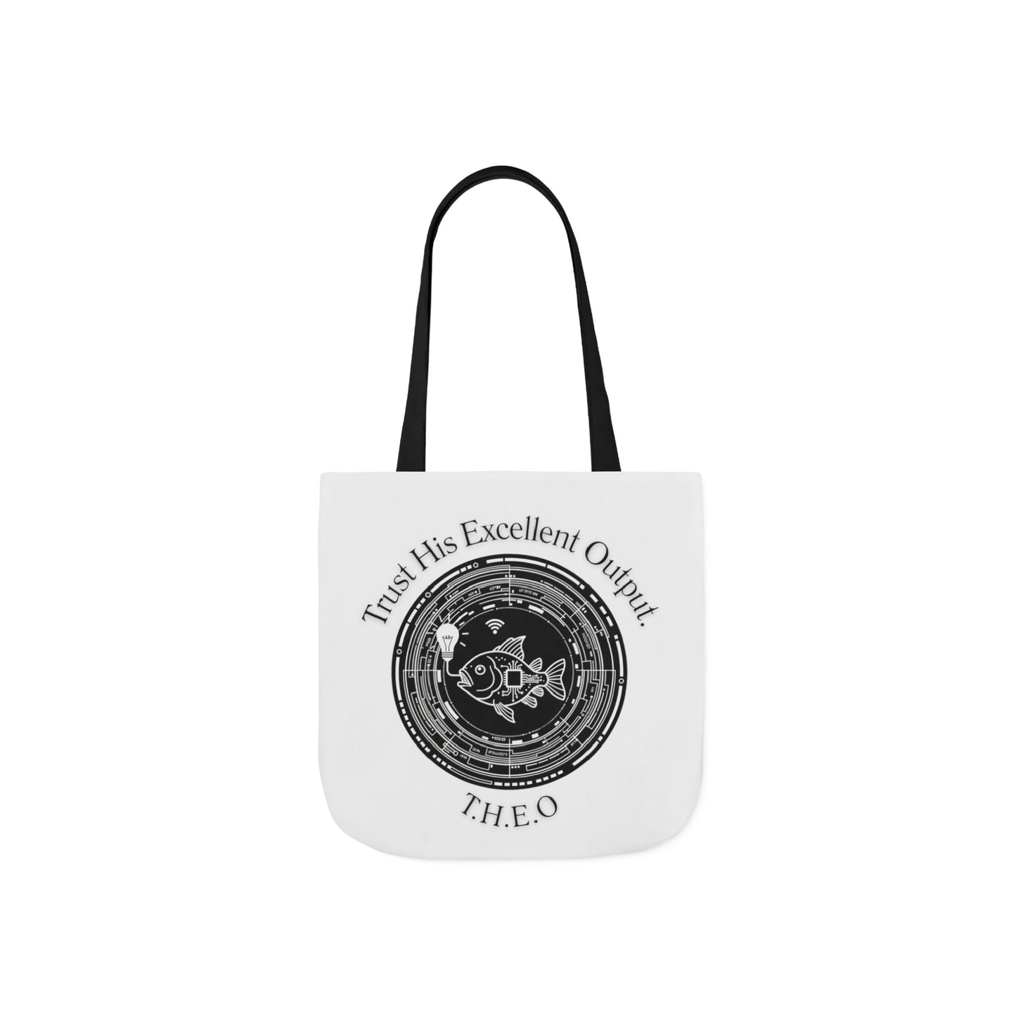 Personalized Initial Quote Circle Fish Canvas Tote Custom Name