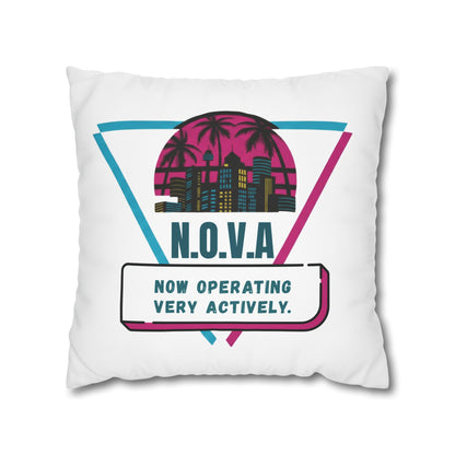 Personalized Initial Quote Building — Custom Sayings on Square Poly Canvas Pillowcase