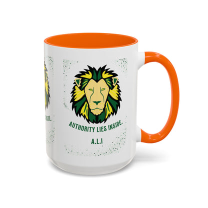 Personalized Initial Lion Accent Coffee Mug