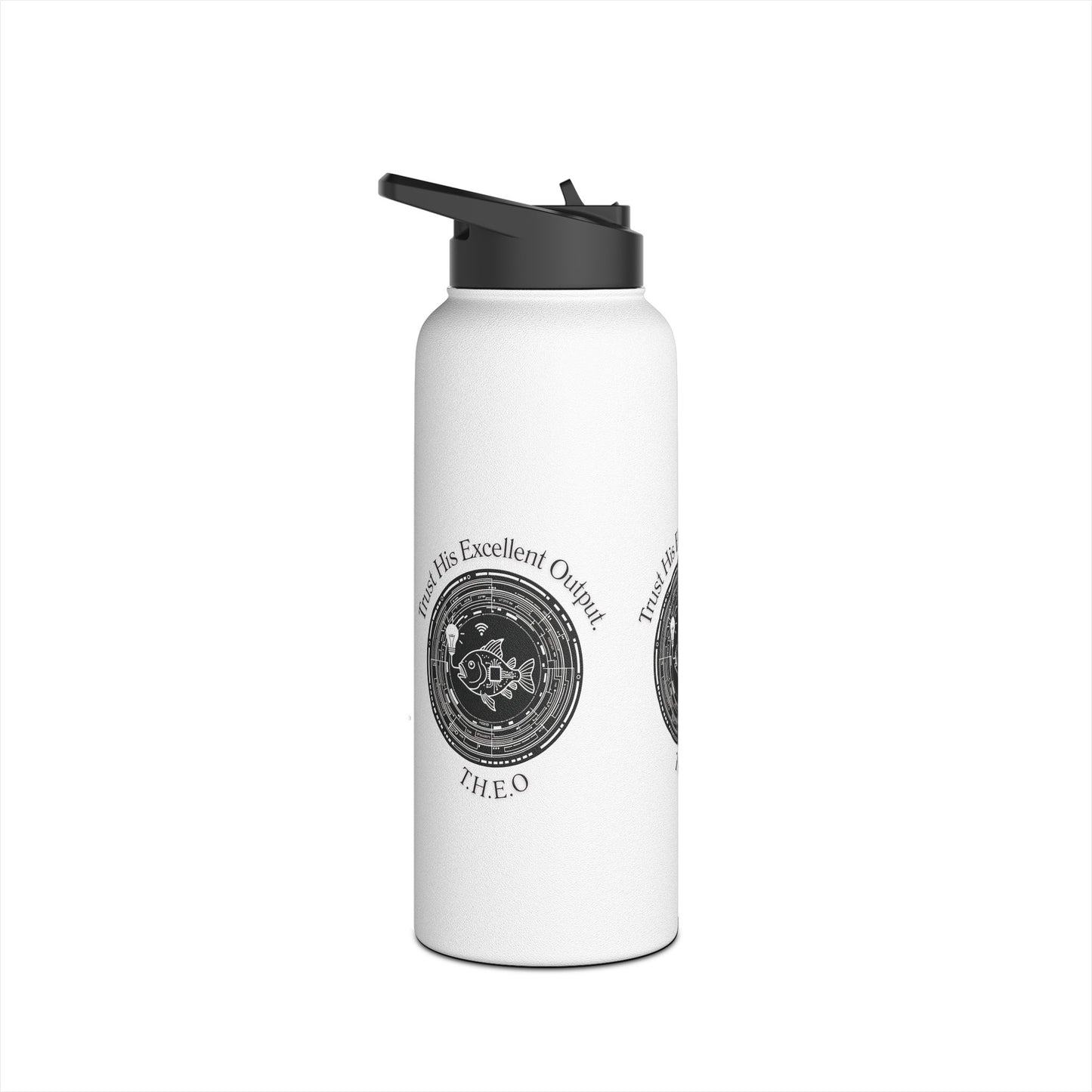 Personalized Initial Quote Fish Stainless Steel Water Bottle
