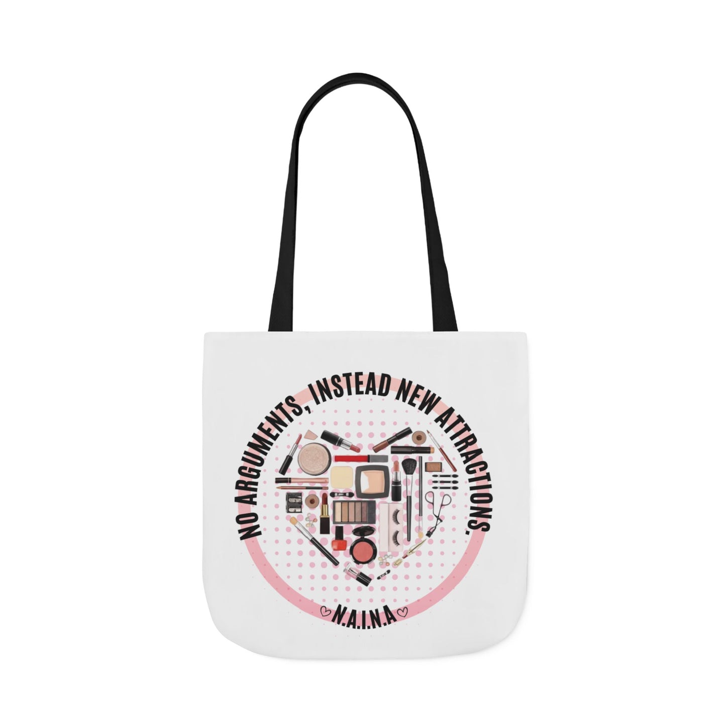 Personalized Initial Quote Cosmetic Heart Canvas Tote Custom Name