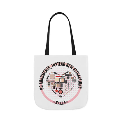 Personalized Initial Quote Cosmetic Heart Canvas Tote Custom Name