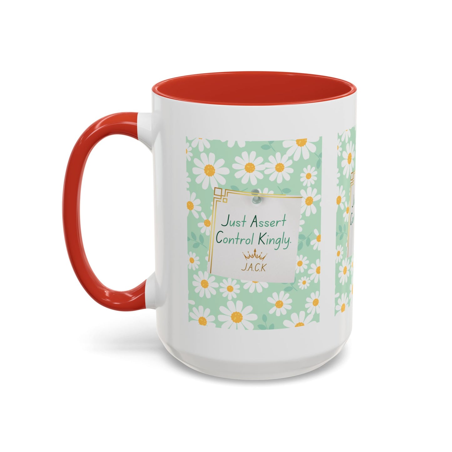 Personalized Floral Message Accent Coffee Mug