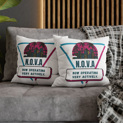 Personalized Initial Quote Building — Custom Sayings on Square Poly Canvas Pillowcase