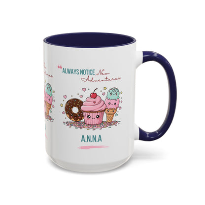 Personalized Initial Sweet Treat Accent Coffee Mug