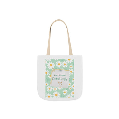 Personalized Initial Quote Floral Inspirational Canvas Tote Custom Name