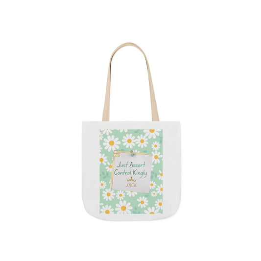 Personalized Initial Quote Floral Inspirational Canvas Tote Custom Name