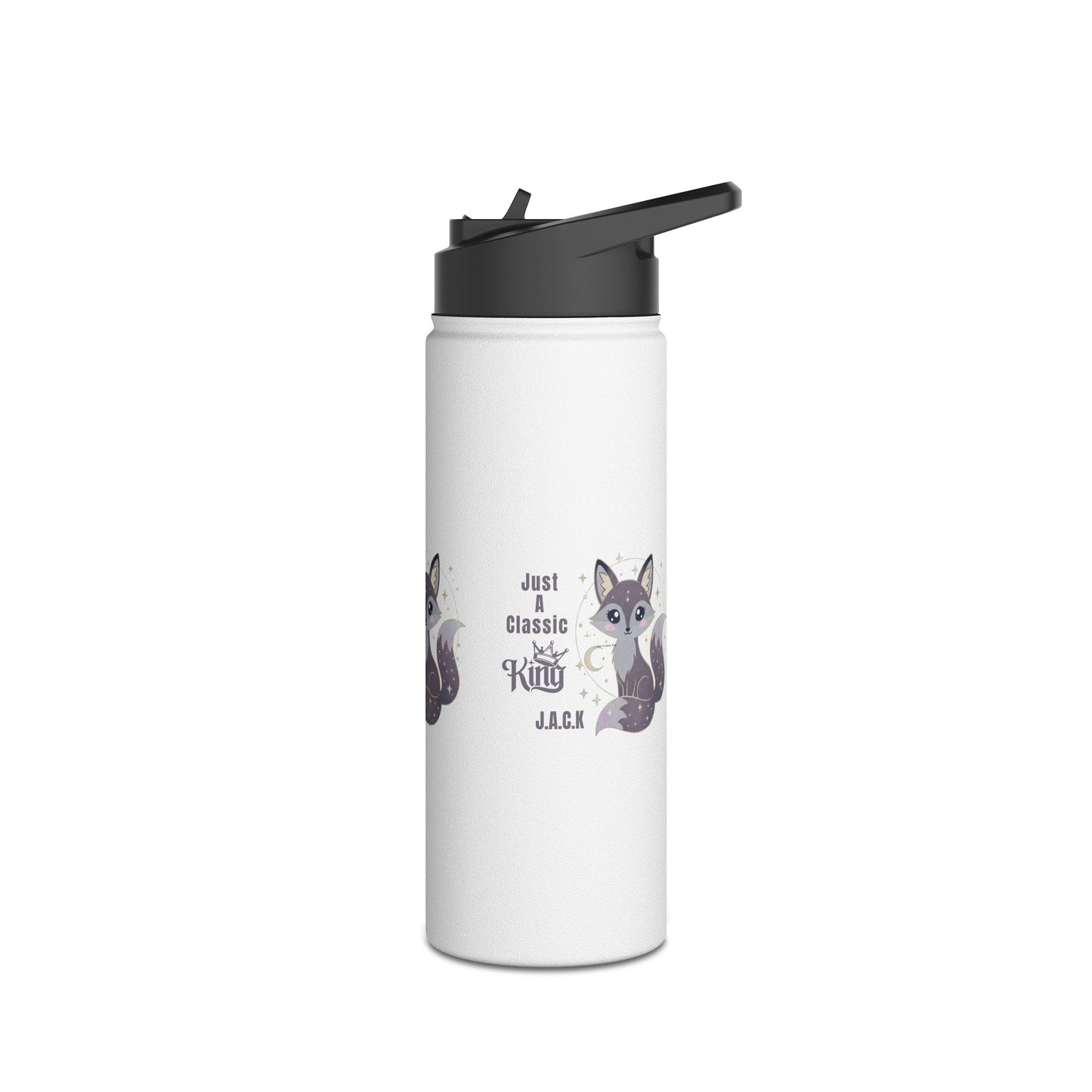 Personalized Initial Quote Fox King Stainless Steel Water Bottle