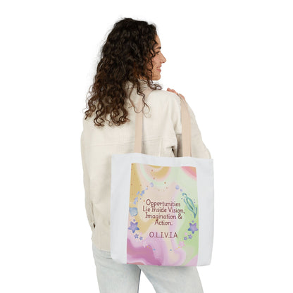 Personalized Initial Quote Ocean Theme Canvas Tote Custom Name