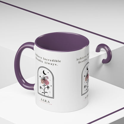 Personalized Initial Floral Moon Accent Coffee Mug