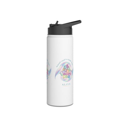 Personalized Initial Pastel Bear Stainless Steel Water Bottle