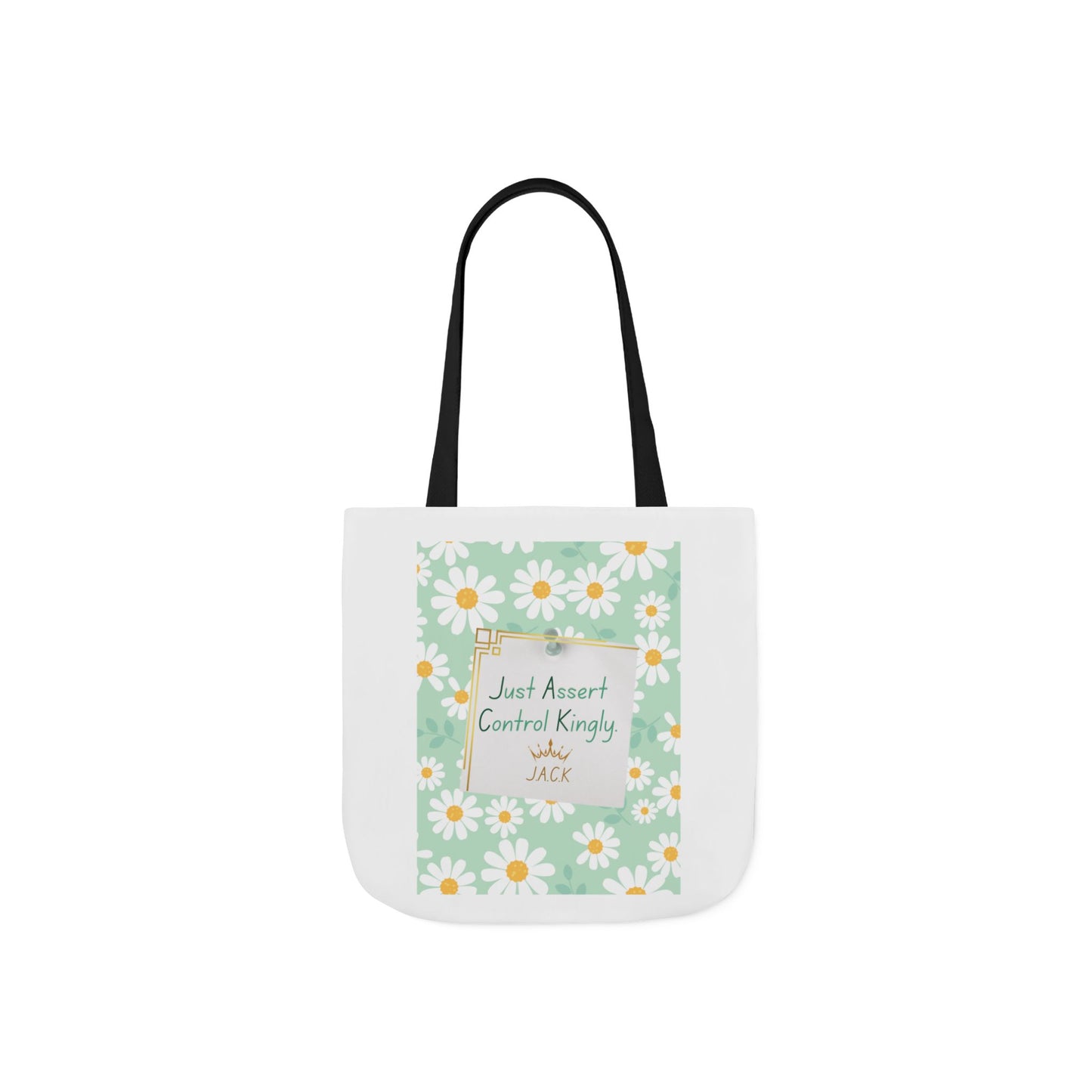 Personalized Initial Quote Floral Inspirational Canvas Tote Custom Name