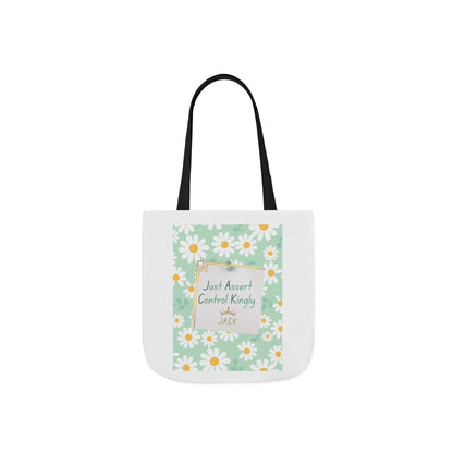 Personalized Initial Quote Floral Inspirational Canvas Tote Custom Name