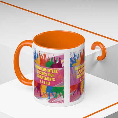 Personalized Initial Colorful Paint Accent Coffee Mug