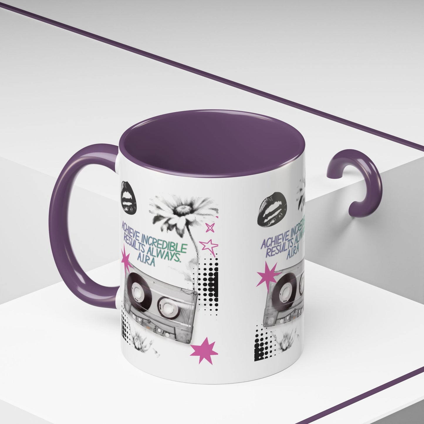 Personalized Cassette Vibes Accent Coffee Mug