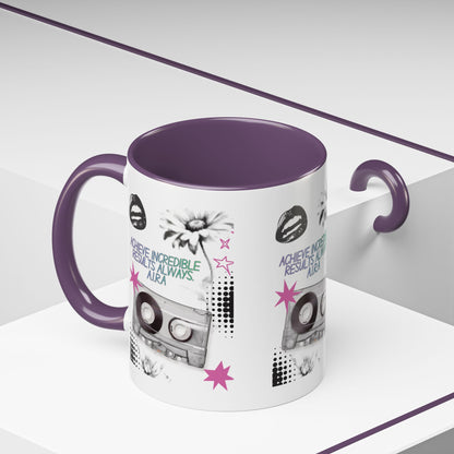 Personalized Cassette Vibes Accent Coffee Mug