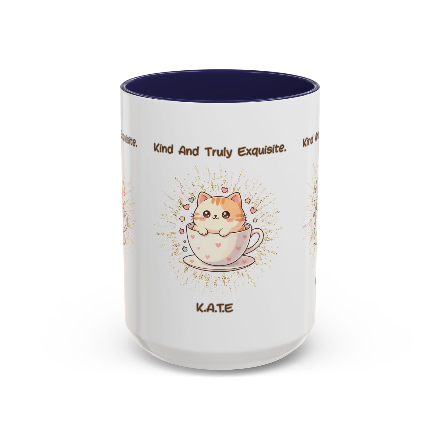 Personalized Initial Exquisite Cat Accent Coffee Mug