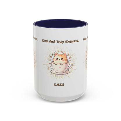 Personalized Initial Exquisite Cat Accent Coffee Mug